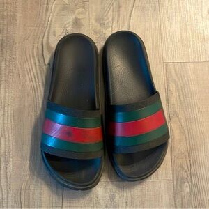 Men’s Gucci Signature Slides - Size 12 - Fair Condition